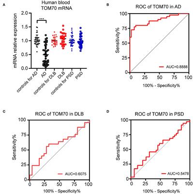 Impact prediction of translocation of the mitochondrial outer membrane 70 as biomarker in Alzheimer's disease